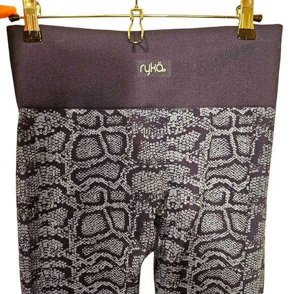 Ryka Blue Snake Print Stretch Seamless Inseam 30" Running Gym Legging size Large - Picture 7 of 9